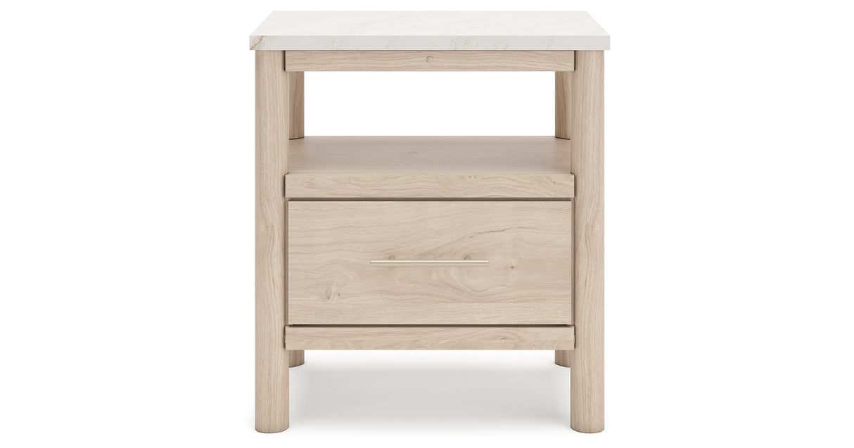 Cadmori Queen Upholstered Panel Bed with Dresser and 2 Nightstands in Two-tone from Ashley - Luna Furniture