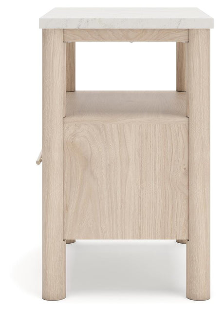 Cadmori Two-tone King Upholstered Panel Bed, Dresser, Mirror and Nightstand from Ashley - Luna Furniture