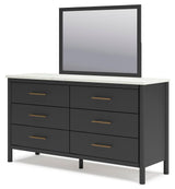 Cadmori Black/White Dresser and Mirror from Ashley Furniture - Luna Furniture