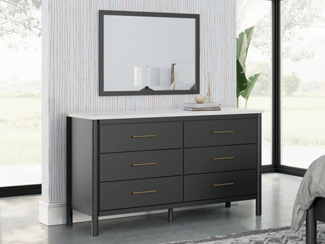 Cadmori Black/White Dresser and Mirror from Ashley - Luna Furniture
