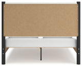Cadmori Black/White Queen Upholstered Platform Bed from Ashley - Luna Furniture