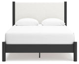 Cadmori Black/White Queen Upholstered Platform Bed from Ashley - Luna Furniture