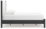 Cadmori Black/White Queen Upholstered Platform Bed from Ashley - Luna Furniture