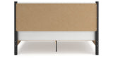 Cadmori King Upholstered Panel Bed with Dresser and 2 Nightstands in Black/White from Ashley - Luna Furniture