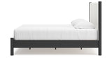 Cadmori King Upholstered Panel Bed with Dresser and 2 Nightstands in Black/White from Ashley - Luna Furniture