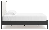 Cadmori Black/White King Upholstered Platform Bed from Ashley - Luna Furniture