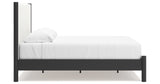 Cadmori King Upholstered Panel Bed with Dresser in Black/White from Ashley - Luna Furniture