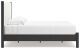 Cadmori Black/White King Upholstered Platform Bed from Ashley - Luna Furniture