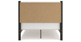 Cadmori Full Upholstered Panel Bed with Dresser and 2 Nightstands in Black/White from Ashley - Luna Furniture