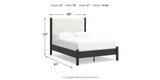 Cadmori Full Upholstered Panel Bed with 2 Nightstands in Black/White from Ashley - Luna Furniture