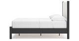 Cadmori Full Upholstered Panel Bed with Dresser and 2 Nightstands in Black/White from Ashley - Luna Furniture