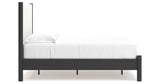 Cadmori Full Upholstered Panel Bed with Dresser in Black/White from Ashley - Luna Furniture