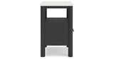 Cadmori Queen Upholstered Panel Bed with Dresser and 2 Nightstands in Black/White from Ashley - Luna Furniture