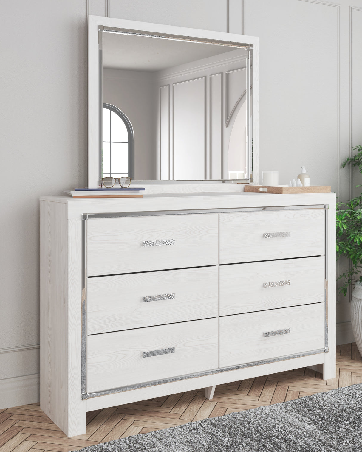 Altyra White Twin Panel Bed, Dresser, Mirror and Nightstand from Ashley - Luna Furniture