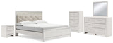 Altyra White Upholstered LED Panel Bedroom Set from Ashley - Luna Furniture