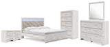 Altyra White King Platform Storage Bed, Dresser, Mirror, Chest and 2 Nightstands from Ashley - Luna Furniture