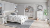Altyra White King Bookcase Headboard Bed with Mirrored Dresser from Ashley - Luna Furniture