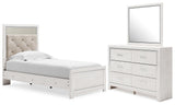 Altyra White Twin Panel Bed, Dresser and Mirror from Ashley Furniture - Luna Furniture