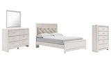 Altyra White Queen Panel Bed with Mirrored Dresser and Chest from Ashley Furniture - Luna Furniture
