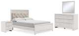 Altyra White Upholstered LED Panel Bedroom Set from Ashley - Luna Furniture