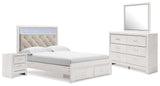 Altyra White Upholstered LED Storage Platform Bedroom Set from Ashley - Luna Furniture