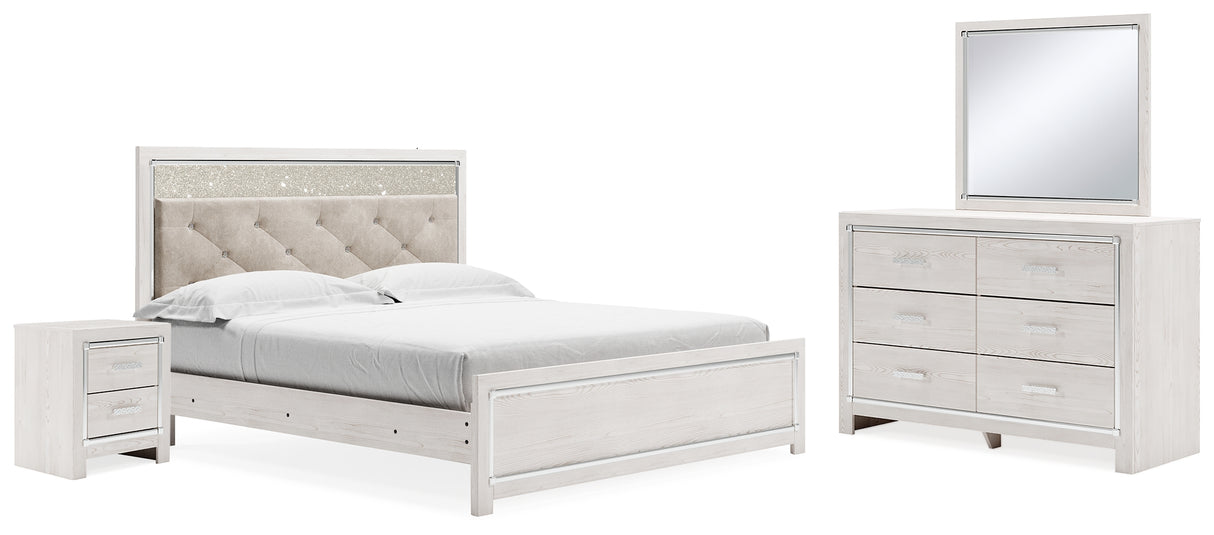 Altyra White Upholstered LED Panel Bedroom Set from Ashley - Luna Furniture