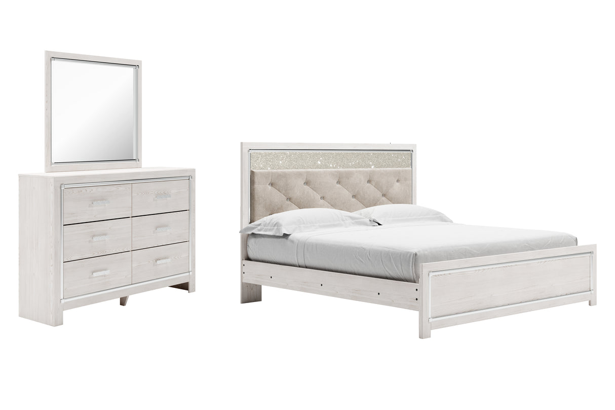 Altyra White Upholstered LED Panel Bedroom Set from Ashley - Luna Furniture