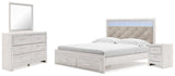 Altyra White Upholstered LED Storage Platform Bedroom Set from Ashley - Luna Furniture