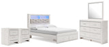 Altyra White Queen Panel Storage Bed, Dresser, Mirror and 2 Nightstands from Ashley Furniture - Luna Furniture