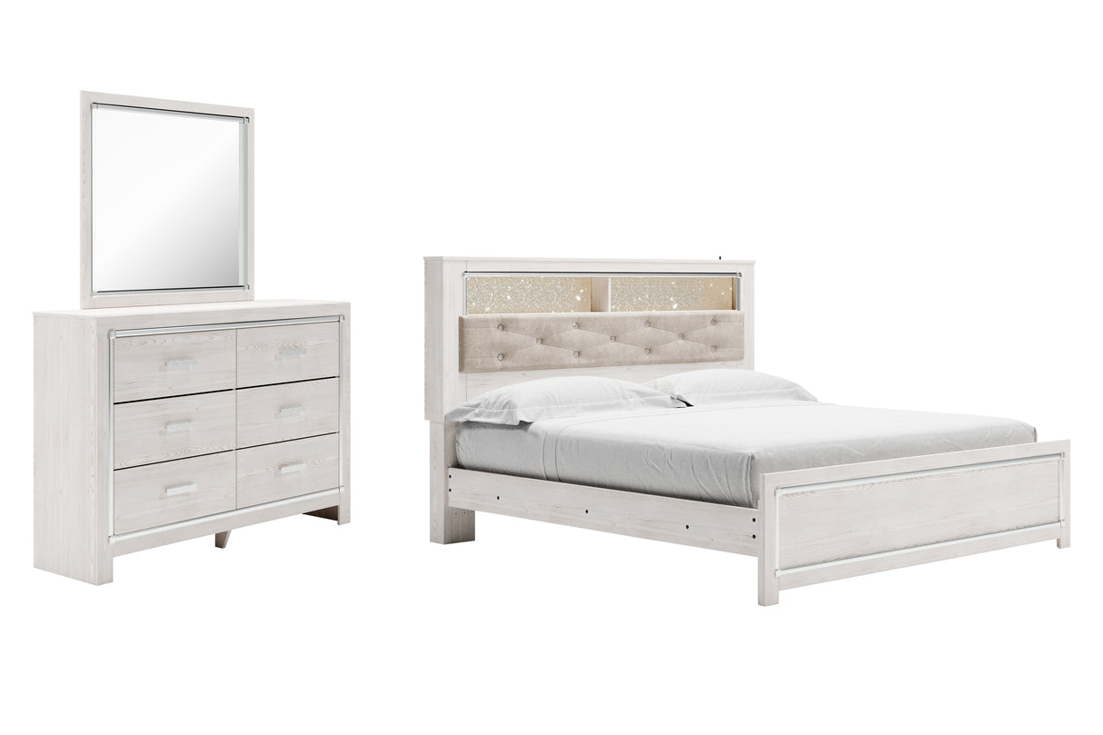 Altyra White King Panel Bookcase Bed, Dresser and Mirror from Ashley - Luna Furniture