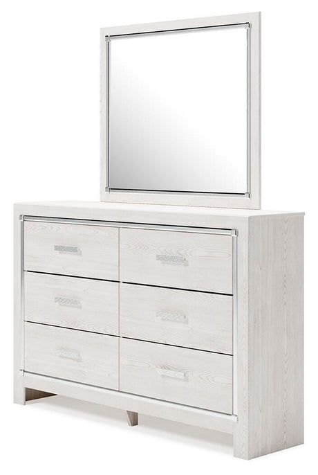 Altyra White King Platform Storage Bed, Dresser, Mirror, Chest and 2 Nightstands from Ashley - Luna Furniture