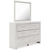 Altyra White King Bookcase Headboard Bed with Mirrored Dresser from Ashley - Luna Furniture