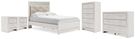Altyra White Full Panel Bed, Dresser, Chest and 2 Nightstands from Ashley - Luna Furniture