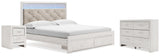 Altyra White Upholstered LED Storage Platform Bedroom Set from Ashley - Luna Furniture