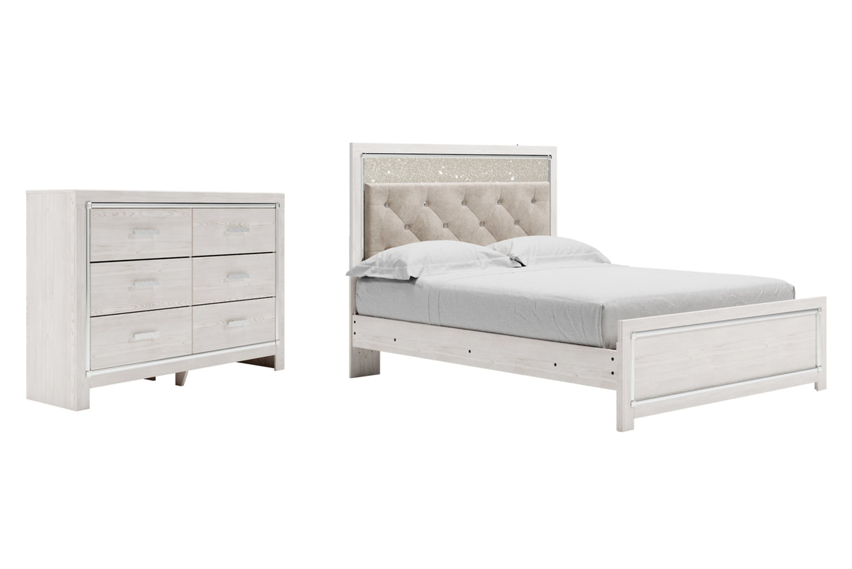 Altyra Queen Panel Bed with Dresser in White from Ashley Furniture - Luna Furniture