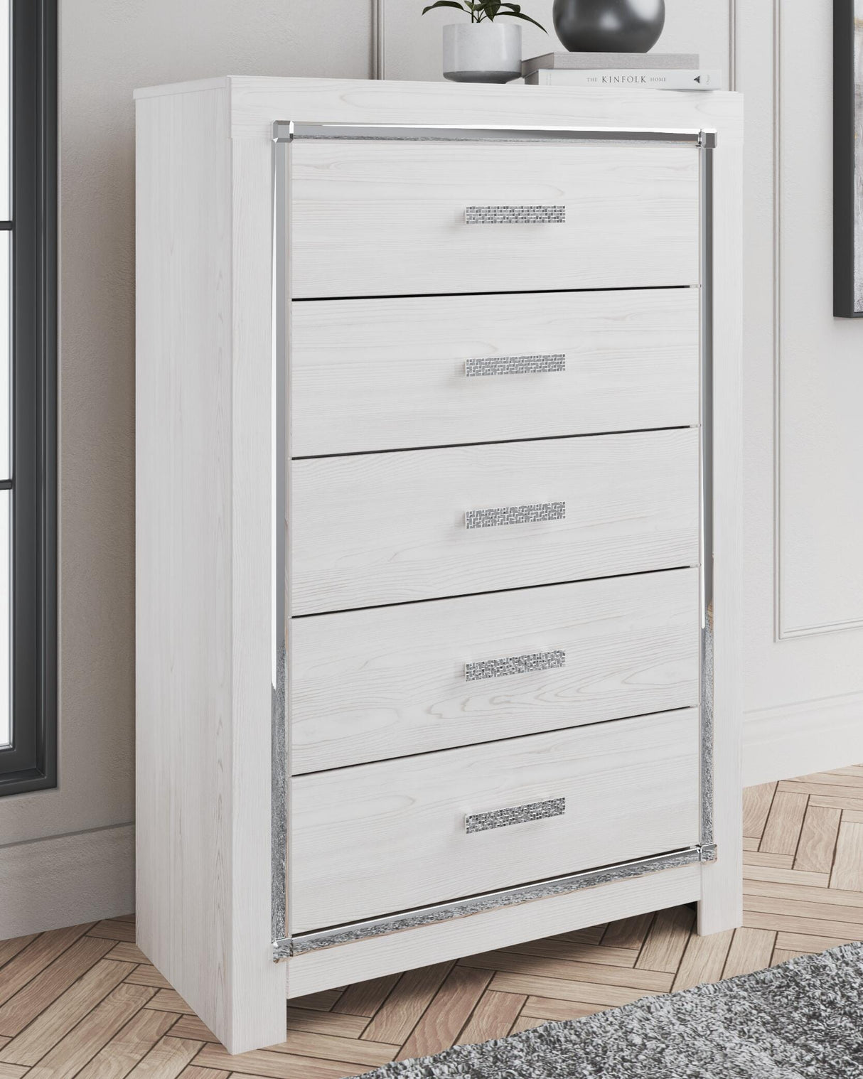 Altyra White Queen Storage Bed, Dresser, Mirror, Chest and Nightstand from Ashley - Luna Furniture