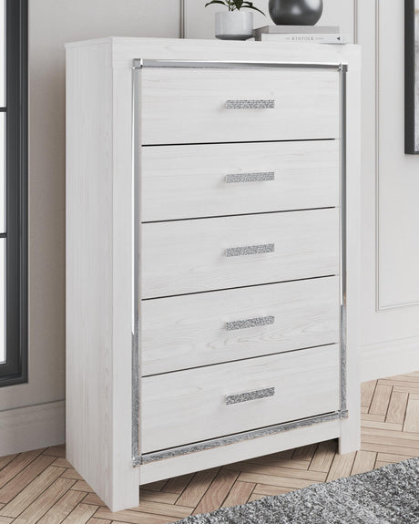 Altyra White Queen Storage Bed, Dresser, Mirror, Chest and Nightstand from Ashley Furniture - Luna Furniture