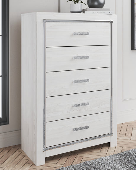 Altyra White Queen Storage Bed, Dresser, Mirror, Chest and Nightstand from Ashley Furniture - Luna Furniture