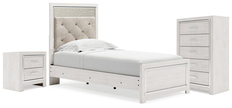 Altyra White Upholstered LED Youth Panel Bedroom Set from Ashley - Luna Furniture