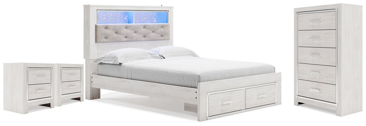 Altyra Queen Bookcase Storage Bed, Chest and 2 Nightstands from Ashley - Luna Furniture