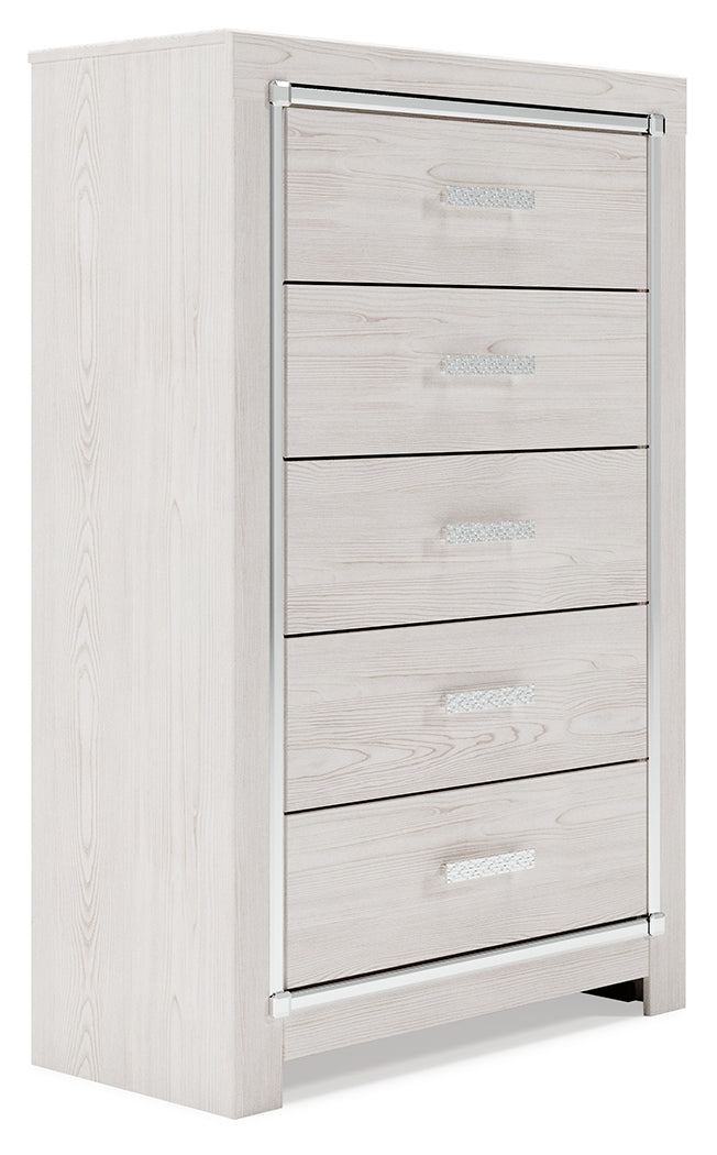 Altyra White Queen Storage Bed, Dresser, Mirror, Chest and Nightstand from Ashley - Luna Furniture