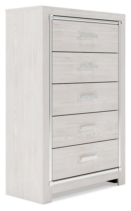 Altyra White Queen Storage Bed, Dresser, Mirror, Chest and Nightstand from Ashley Furniture - Luna Furniture