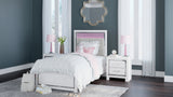 Altyra White Twin Upholstered Panel Bed from Ashley - Luna Furniture