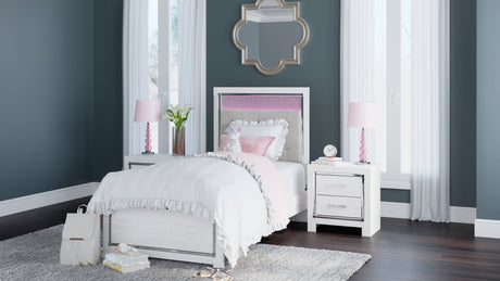 Altyra White Twin Upholstered Panel Bed from Ashley - Luna Furniture