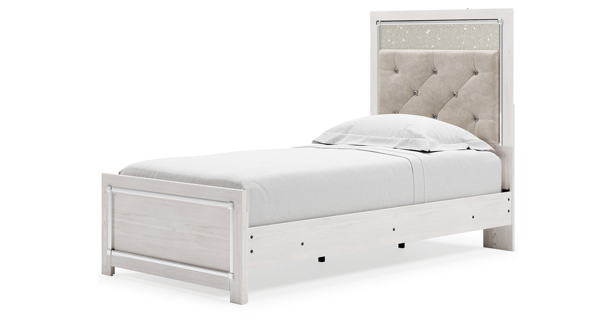 Altyra Twin Upholstered Panel Bed and 2 Nightstands from Ashley - Luna Furniture