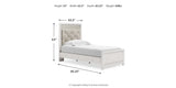 Altyra Twin Upholstered Panel Bed and 2 Nightstands from Ashley - Luna Furniture