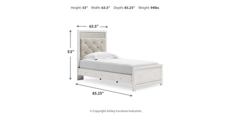 Altyra Twin Upholstered Panel Bed and 2 Nightstands from Ashley - Luna Furniture