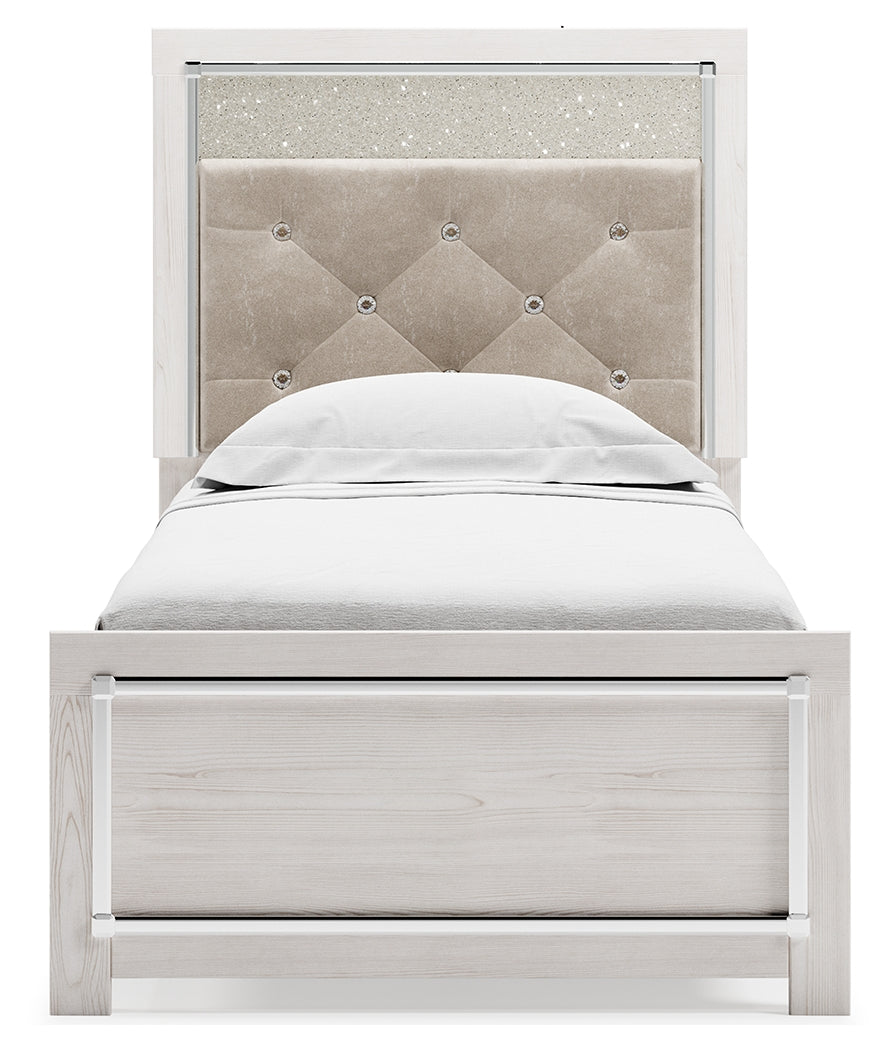 Altyra White Twin Upholstered Panel Bed from Ashley - Luna Furniture