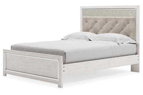 Altyra White Queen Upholstered Platform Bed from Ashley - Luna Furniture