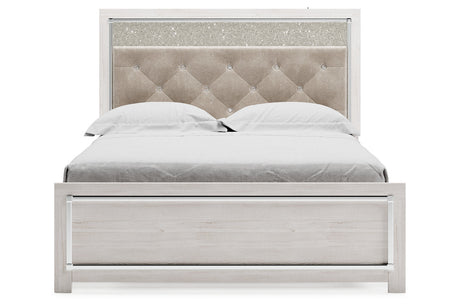 Altyra White Queen Upholstered Platform Bed from Ashley - Luna Furniture